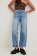 NA-KD Korte jeans med høyt liv - Blue