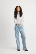 NA-KD Jeans med grov kant - Blue