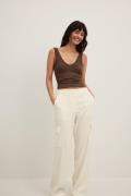 NA-KD Trend Cargo-dressbukse - Offwhite