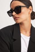 NA-KD Accessories Firkantede solbriller med skarpe kanter - Black