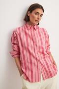 NA-KD Klassisk vanlig skjorte - Pink,Stripe