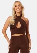 BUBBLEROOM Wiley halterneck top Brown L