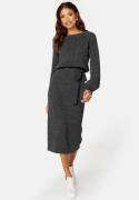 BUBBLEROOM Amira knitted dress Dark grey melange XL