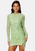 BUBBLEROOM Melandra mesh dress Green / Floral M