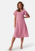 VILA Lovie S/S Wrap Midi Dress Sweet Lavender AOP:A 34