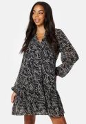 Object Collectors Item Mila Gia L/S Dress Black AOP:SANDSHELL 36