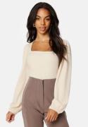 BUBBLEROOM Miriam Balloon Sleeve Top Light beige 3XL