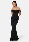 Goddiva Off Shoulder Maxi Dress Black L (UK14)