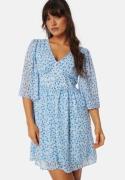 ONLY Onlamanda 3/4 Short Dress Light blue/Floral XL
