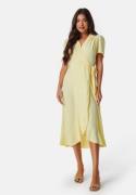 John Zack Short Sleeve Wrap Dress Lemon M (UK12)
