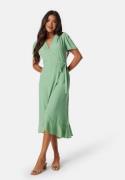 John Zack Short Sleeve Wrap Dress Sage Green M (UK12)