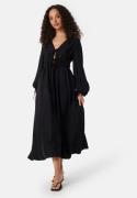 BUBBLEROOM V-neck Strap L/S Dress Black S