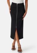 BUBBLEROOM Zip Midi Skirt Black M