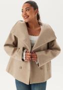 BUBBLEROOM Ava High Neck Short Coat Light beige 44