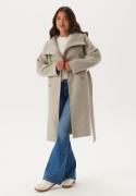 BUBBLEROOM High Neck Midi Coat Light beige XS