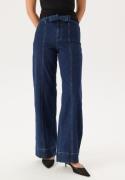 ONLY Onlmadison Blush Hw Wide Belt  Dark Blue Denim XS/32