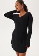 Pieces Pcprista Ls V-neck Knit Dress Black S