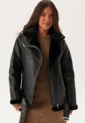 Pieces Pcnora Aviator Pu Jacket Black M