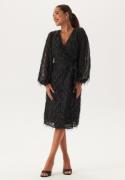 VILA Vifeather L/S MIDI WRAP DRESS  Black 38