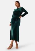 Bubbleroom Occasion Bow Velvet Midi Dress Dark green L