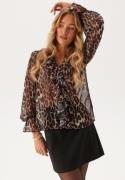 BUBBLEROOM Flounce Blouse Leopard L