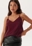 BUBBLEROOM  V-neck Shimmer Strap Singlet  Burgundy L