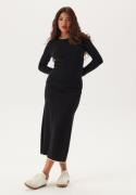 Happy Holly Viscose Contrast Knitted Skirt Black/Offwhite 48/50