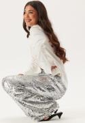 BUBBLEROOM Sequin Wide Trousers Silver XL