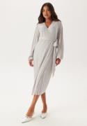 BUBBLEROOM  Pleated Wrap Dress Light beige XL