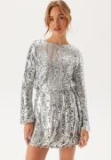 VERO MODA Vmefa Ls Short Dress Silver Detail:sequins XL