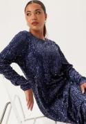 Happy Holly Sequin Long Midi Dress Midnight blue 52/54