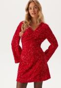 VILA Vibarina Glitter Dress Poppy red Detail:Sequins XL