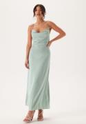 Bubbleroom Occasion Waterfall Satin Ankle dress Dusty green 46