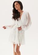 Bubbleroom Occasion Frill Balloon Sleeve Dress White XS