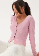 BUBBLEROOM Pointelle Cardigan Top Light pink L