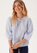 Happy Holly Bow Blouse Blue/Striped 40/42