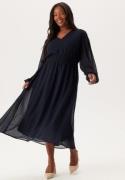 Happy Holly Dobby Dot Smock Midi Dress Dark blue 48/50