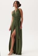 Goddiva Multi Tie Maxi Dress Split Olive S (UK10)