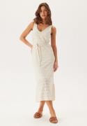VILA Viamalina V-neck S/L MIDI DRES Birch S