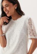 Pieces Pcolline Ss Lace Top Cloud Dancer M