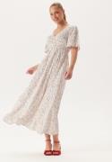 BUBBLEROOM Butterfly Sleeve Viscose Maxi Dress Offwhite/Patterned 46