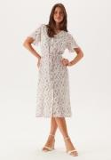 Pieces Pcnya Ss V-neck Midi Dress Cloud Dancer Aop:romantic Flow S