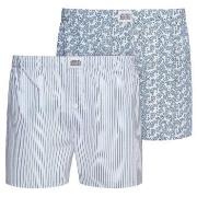 Jockey 2P Woven Boxer Shorts Blå/Hvit bomull Medium Herre