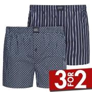 Jockey 2P Woven Boxer Shorts Marine bomull Small Herre