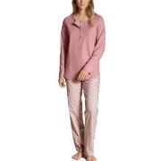 Calida Lovely Nights Pyjama Button Tab Rosa Mønster bomull X-Small Dam...