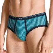 Calida Yellowbration Brief Turkis stripet bomull X-Large Herre