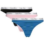 Calvin Klein Truser 3P Carousel Thongs Rosa/Blå bomull X-Large Dame