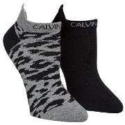 Calvin Klein Strømper 2P Libby Leopard Liner Sock Svart/Grå Strl 37/41...