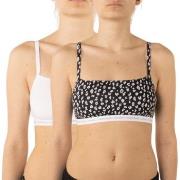 Calvin Klein BH 2P One Cotton Unlined Bralette Svart/Hvit X-Small Dame