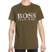 BOSS T-shirt RN Mørkgrørnn  bomull Small Herre